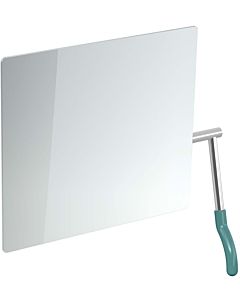 miroir inclinable Hewi 802.01.100L55 725x741x73mm, levier à gauche, bleu aqua