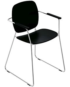 Hewi 950 bath chair 950.51.3114090 jet black, with backrest/armrest and towel rail