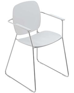 Hewi 950 bathroom chair 950.51.3114098 signal white, with backrest/armrest and towel rail