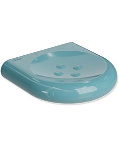 Hewi 477 soap holder 477.02.20055 120mm, with knobs, aqua blue