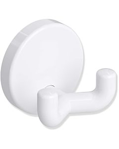Hewi 801 double hook 801.90.02098 signal white, with rosette d = 40mm