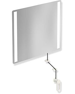 Hewi 801 miroir lumineux inclinable LED 801.01B40099 600x540x6mm, mat, blanc pur