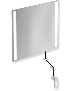 Hewi 801 miroir lumineux inclinable LED 801.01B40097 600x540x6mm, mat, gris clair