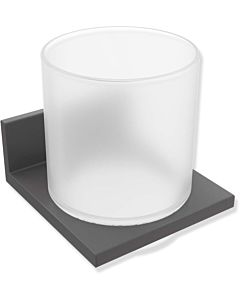 Hewi System 900 Q glass cup 900Q04.00060SC powder-coated dark gray pearl mica deep matt, with metal Halter