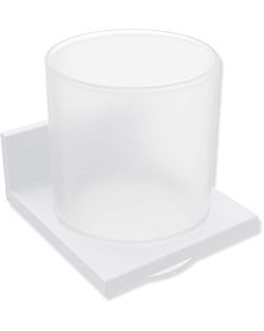 Hewi System 900 Q glass cup 900Q04.00060DX powder-coated white deep matt, with metal Halter