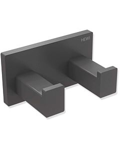 Hewi System 900 Q double hook 900Q90.00260SC powder-coated dark gray pearl mica deep matt, made of stainless steel, 75x40x44mm