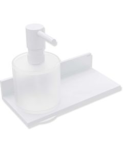 Hewi System 900 Q étagère 900Q03.00260DX thermolaqué blanc mat profond, avec distributeur de savon/désinfectant