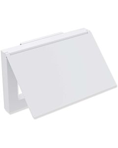 Hewi System 900 Q porte-papier WC 900Q21.00160DX thermolaqué blanc mat profond, en acier inoxydable, avec couvercle 140x90x23mm