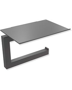 Hewi System 900 Q WC paper holder 900Q21.00260SC powder-coated dark gray pearl mica deep matt, made of stainless steel, with lid 140x106x100mm