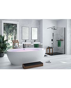 Hoesch iSENSI Oval bathtub 3853.010 361 l, with overflow filling, chrome, 190x120cm, white