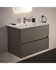 Ideal Standard Eurovit Plus washbasin furniture package R0574TI with base cabinet, high-gloss gray, 80cm