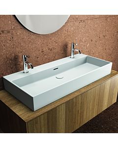 Ideal Standard Extra lavabo T3906MA 100x45x15cm, 2 trous robinetterie, avec trop-plein, sol, blanc Ideal Plus