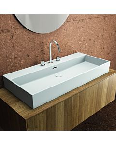 Ideal Standard Extra lavabo T3907MA avec 3 trous pour robinetterie, avec trop-plein, sol, 1000 x 450 x 150 mm, blanc Ideal Plus