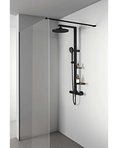 Ideal Standard Alu+ shower system BD583XG with Ceratherm shower thermostat, 2 Ablagen , silk black