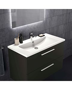 Ideal Standard i.life B meuble double vasque T5276NV 2 tiroirs, 100 x 50,5 x 63 cm, gris carbone mat
