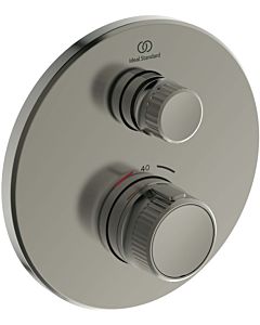 Ideal Standard CeraTherm Navigo shower thermostat concealed A7295GN round, final assembly set, silver storm