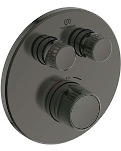 Ideal Standard CeraTherm Navigo thermostat de douche encastré A7296A5 rond, 2 sorties, kit de montage final, gris magnétique