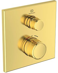 Ideal Standard CeraTherm Navigo shower thermostat concealed A7301A2 square, final assembly set, brushed gold