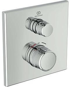 Ideal Standard CeraTherm Navigo shower thermostat concealed A7301AA square, final assembly set, chrome-plated