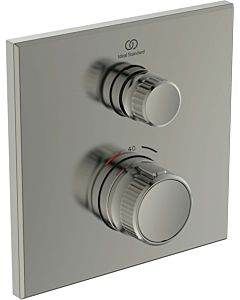 Ideal Standard CeraTherm Navigo shower thermostat concealed A7301GN square, final assembly set, silver storm