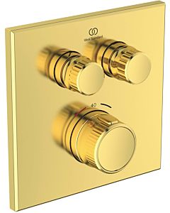 Ideal Standard CeraTherm Navigo shower thermostat concealed A7302A2 square, 2 outlets, final assembly set, brushed gold
