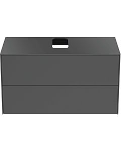 Ideal Standard Conca vanity unit T3942Y2 with cut-out, 2 pull-outs, 100x50.5x55 cm, center, anthracite matt lacquered