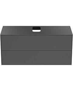 Ideal Standard Conca vanity unit T3943Y2 with cut-out, 2 pull-outs, 120x50.5x55 cm, center, matt anthracite lacquered