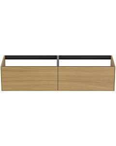Ideal Standard Conca vanity unit T3984Y6 without vanity top, 2 pull-outs, 160x 50.5x36 cm, Eiche hell veneer