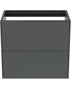 Ideal Standard Conca vanity unit T4354Y2 without vanity top, 2 pull-outs, 60x37x54 cm, matt anthracite lacquered