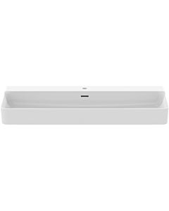 Ideal Standard Conca washbasin T3838V1 with tap hole and overflow, sanded, 1200 x 450 x 165 mm, silk white