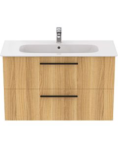 Ideal Standard i.life A washbasin package K8746NX 104x46x64.5cm, 2000 tap hole, matt black handle, natural oak