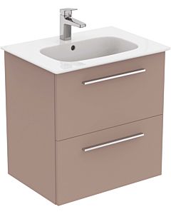 Ideal Standard i.life A washbasin package K8741NH 64x46x64.5cm, 2000 tap hole, brushed chrome handle, matt greige