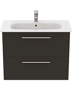 Ideal Standard i.life A washbasin package K8743NV 84x46x64.5cm, 2000 tap hole, brushed chrome handle, matt carbon gray