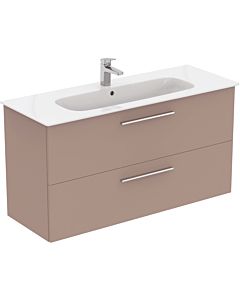 Ideal Standard i.life A washbasin package K8747NH 124x46x64.5cm, 2000 tap hole, brushed chrome handle, matt greige