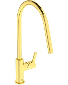 Ideal Standard Gusto Küchenarmatur BD408A2 brushed gold, mit hohem Rohrauslauf