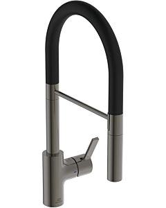 Ideal Standard Gusto robinet de cuisine BD417A5 gris magnétique, avec douchette 2 fonctions en métal