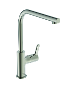 Ideal Standard Robinet de cuisine Gusto BD418GN tempête d&#39;argent, avec bec tubulaire