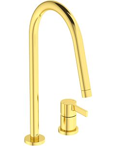 Ideal Standard Gusto Küchen-2-Loch-Armatur BD422A2 brushed gold, mit hohem Rohrauslauf