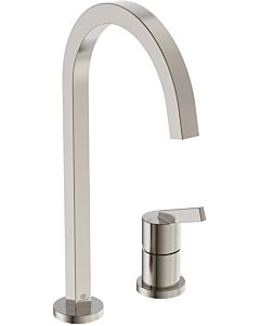Ideal Standard Gusto kitchen 2-hole fitting BD423GN silver storm, with high square pipe spout