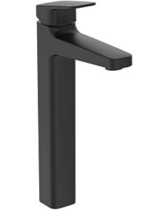 Ideal Standard CeraPlan Waschtisch-Einhebelmischer BD238XG Ausladung 138mm, mit verlängertem Sockel, silk black, mit Metall-Ablaufgarnitur