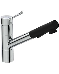 Ideal Standard CeraLook kitchen faucet BC297AA, centered spout, pull-out hand shower, projection 233 mm, chrome-plated