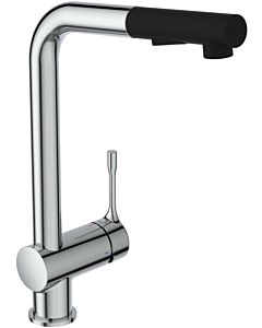 Ideal Standard CeraLook kitchen mixer BC178AA chrome-plated, with high spout and pull-out hand shower, projection 225 mm