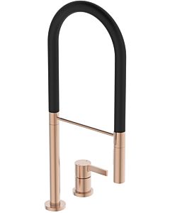 Ideal Standard Gusto kitchen 2-hole tap BD425J4 sunset rose, with 2-function hand shower made of metal
