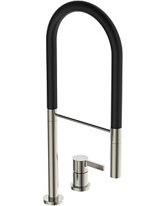 Ideal Standard Gusto kitchen 2-hole tap BD425GN silver storm, with 2-function hand shower made of metal