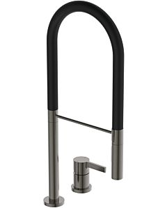Ideal Standard Gusto kitchen 2-hole tap BD425A5 magnetic gray, with 2-function hand shower made of metal