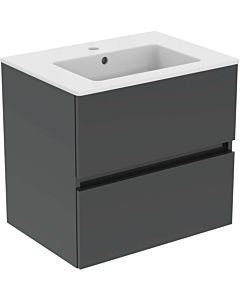 Ideal Standard Eurovit Plus Washbasin furniture package R0572TI with base cabinet, high gloss grey, 60cm