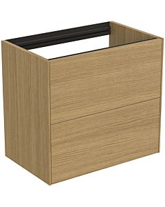Ideal Standard Conca vanity unit T4354Y6 without vanity top, 2 pull-outs, 60x37x54 cm, Eiche hell veneer