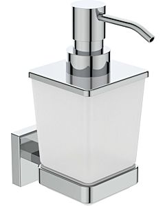 Ideal Standard IOM Cube dispenser E2252AA Dispenser made of frosted glass, with mounting kit, chrome-plated