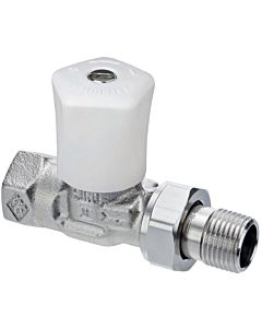 Heimeier Bathroom Radiators regulating valve 0122-01.500 DN 10, straight, nickel-plated gunmetal, with presetting