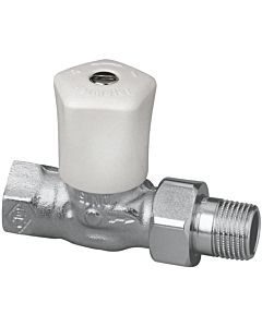Heimeier Bathroom Radiators regulating valve 0122-03.500 DN 20, straight, gunmetal nickel-plated, with presetting